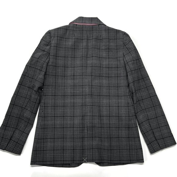 J Crew Sommerset Blazer Women 2 Heather Grey Plaid Italian Wool Tollegno Stretch - Picture 8 of 11